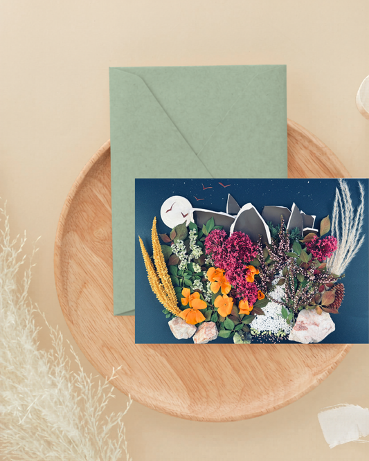 autumn flowers greeting card
