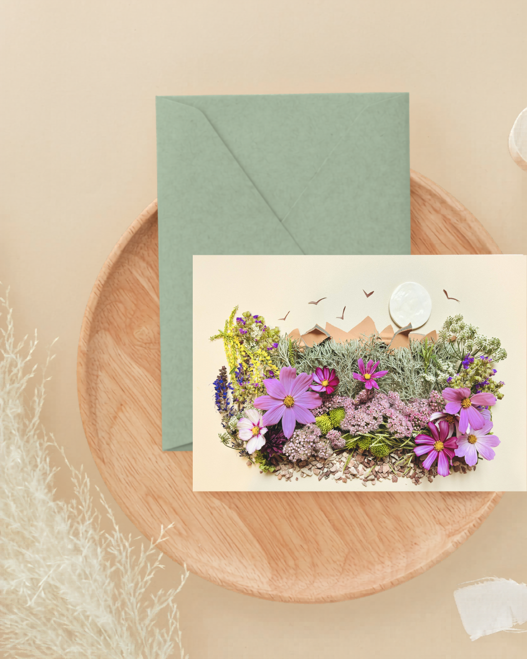 desert flowers greeting card