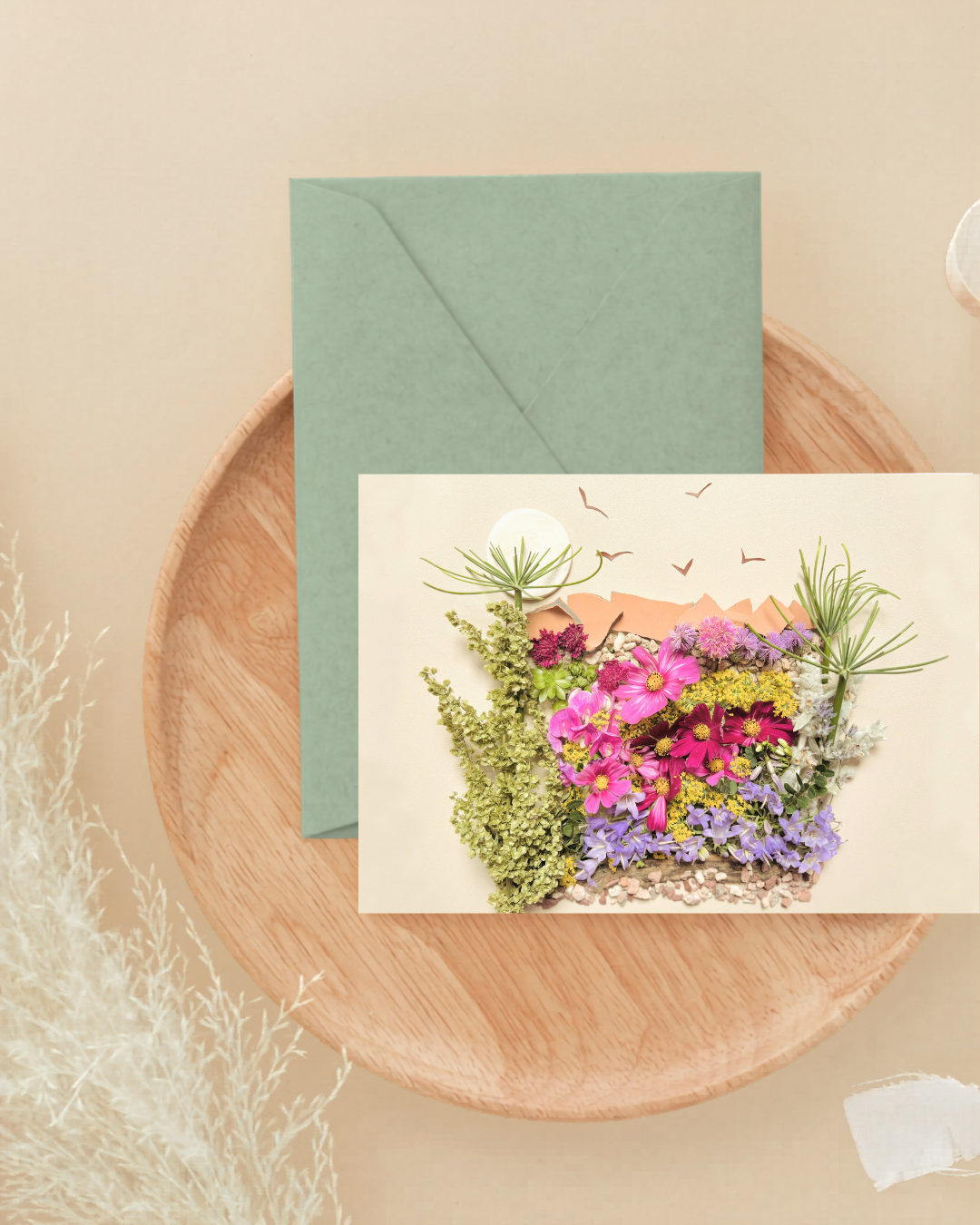 desert at dusk greeting card
