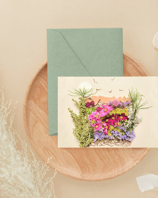 desert at dusk greeting card
