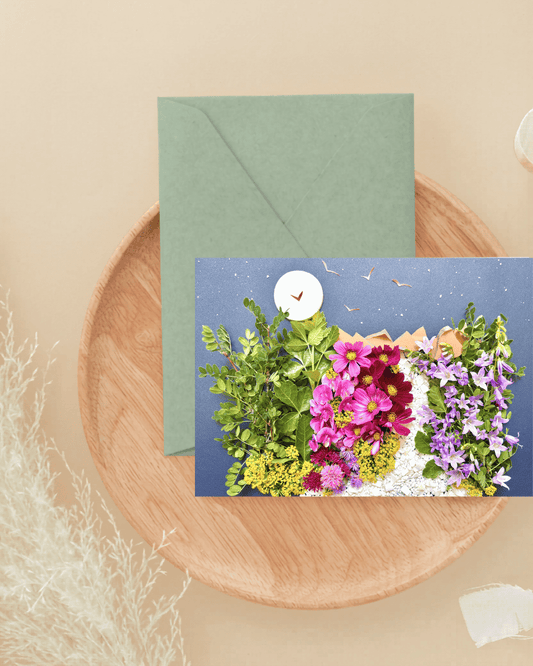 evening in bloom greeting card