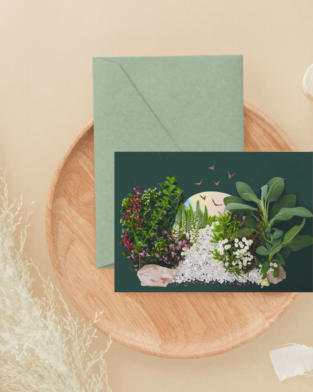 winter moon greeting card